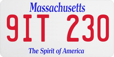 MA license plate 9IT230