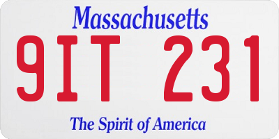 MA license plate 9IT231