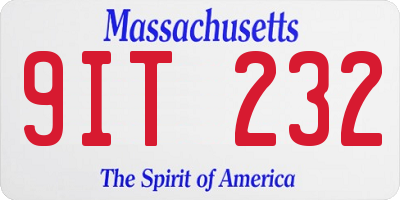 MA license plate 9IT232