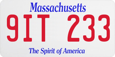 MA license plate 9IT233