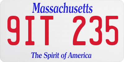 MA license plate 9IT235
