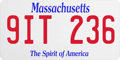 MA license plate 9IT236