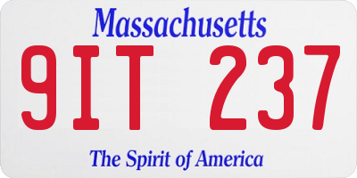MA license plate 9IT237