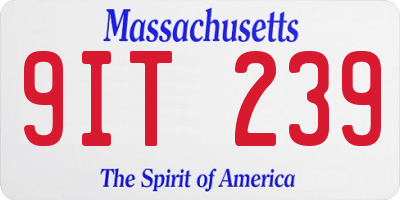 MA license plate 9IT239