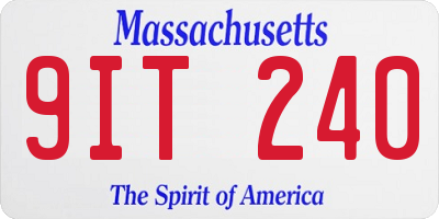 MA license plate 9IT240
