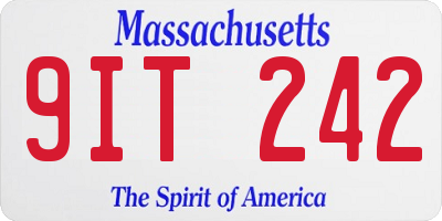 MA license plate 9IT242
