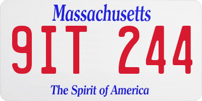 MA license plate 9IT244