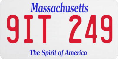 MA license plate 9IT249