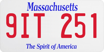 MA license plate 9IT251
