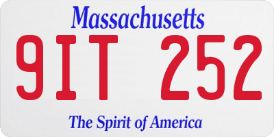MA license plate 9IT252