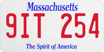 MA license plate 9IT254