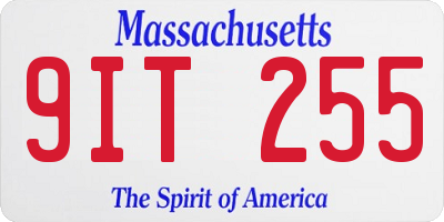MA license plate 9IT255