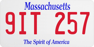MA license plate 9IT257