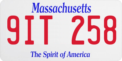 MA license plate 9IT258