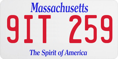 MA license plate 9IT259