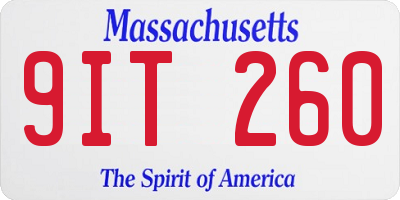 MA license plate 9IT260