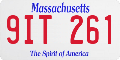 MA license plate 9IT261