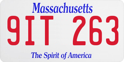 MA license plate 9IT263