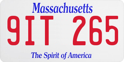 MA license plate 9IT265