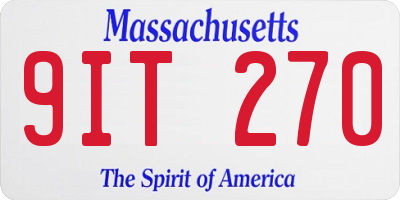 MA license plate 9IT270