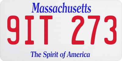 MA license plate 9IT273