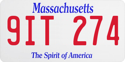 MA license plate 9IT274
