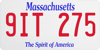 MA license plate 9IT275