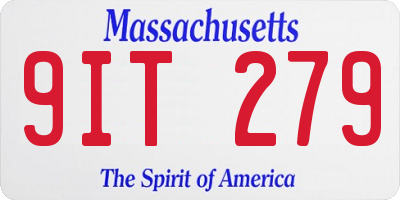 MA license plate 9IT279