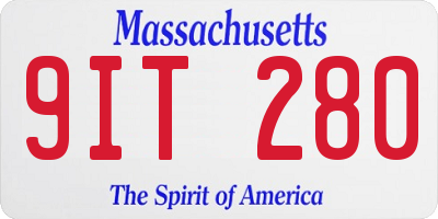 MA license plate 9IT280