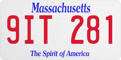 MA license plate 9IT281