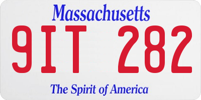 MA license plate 9IT282