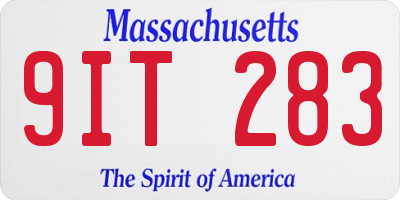 MA license plate 9IT283