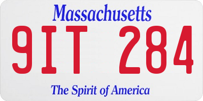 MA license plate 9IT284