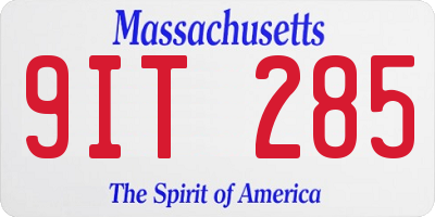 MA license plate 9IT285