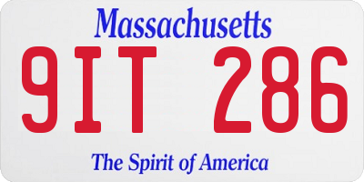 MA license plate 9IT286