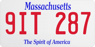 MA license plate 9IT287