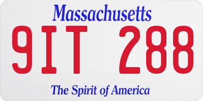 MA license plate 9IT288