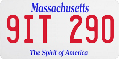 MA license plate 9IT290