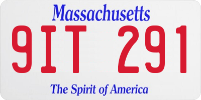 MA license plate 9IT291