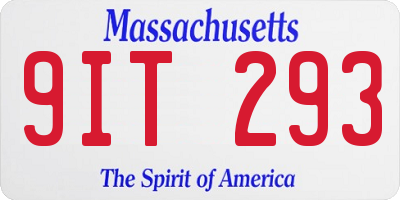 MA license plate 9IT293