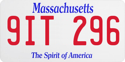 MA license plate 9IT296