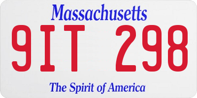 MA license plate 9IT298