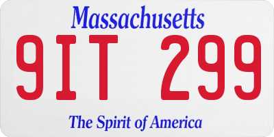 MA license plate 9IT299