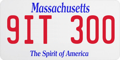 MA license plate 9IT300