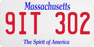 MA license plate 9IT302