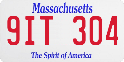 MA license plate 9IT304