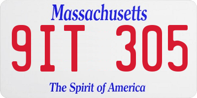 MA license plate 9IT305