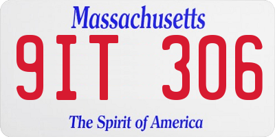 MA license plate 9IT306