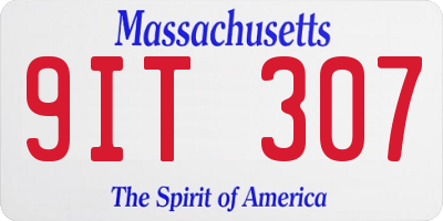 MA license plate 9IT307