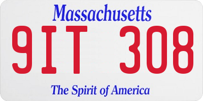 MA license plate 9IT308